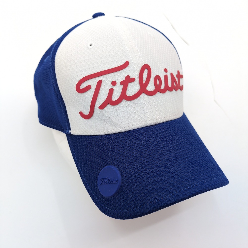 Titleist Performance Mesh Golf Hat Mens‎ OSFA Blue White Red Adjustable Cap